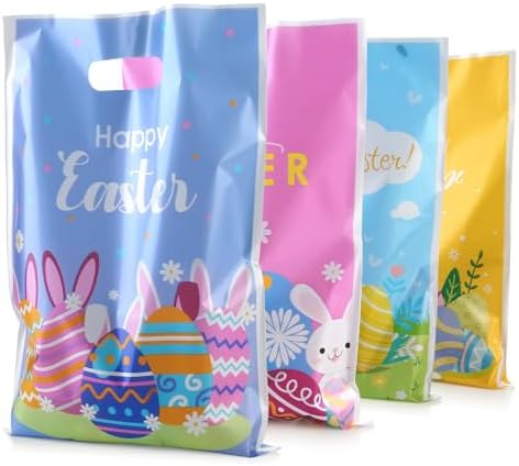 Bolsas de Regalo de Pascua PintreeLand 40 Piezas, Bolsas de Plástico con Diseño de Conejo y Huevo, Bolsas de Sorpresas para Niños y Niñas - imagen 1