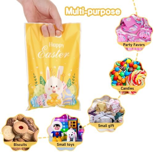 Bolsas de Regalo de Pascua PintreeLand 40 Piezas, Bolsas de Plástico con Diseño de Conejo y Huevo, Bolsas de Sorpresas para Niños y Niñas - imagen 2