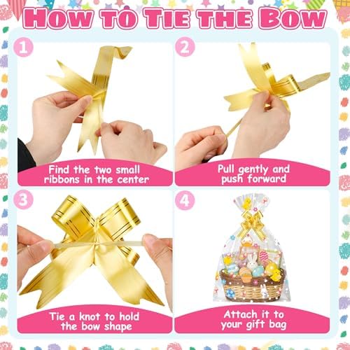 Soarvita 10 Piezas de Bolsas Grandes para Cestas de Pascua con Lazos: 20×28 Pulgadas de Plástico Transparente para Regalos y Juguetes Grandes - imagen 5