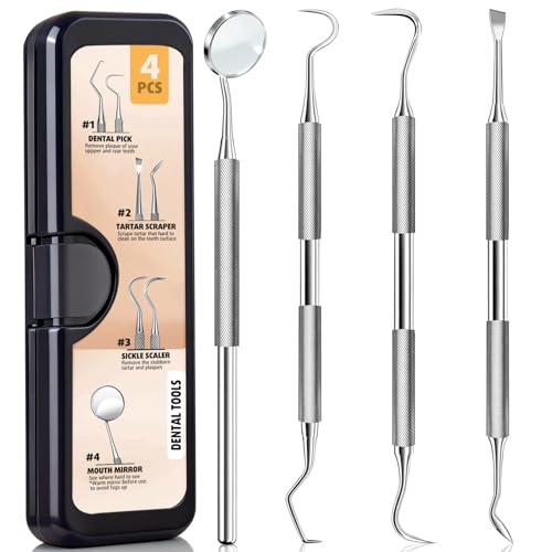 Kit de Herramientas Dentales Azosowo, Juego de Acero Inoxidable para Limpieza de Dientes y Eliminación de Placa y Sarro – Set Higiénico con Estuche - imagen 1