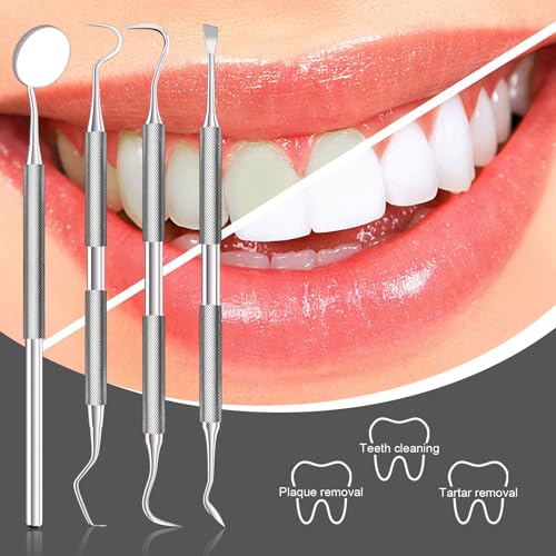 Kit de Herramientas Dentales Azosowo, Juego de Acero Inoxidable para Limpieza de Dientes y Eliminación de Placa y Sarro – Set Higiénico con Estuche - imagen 4