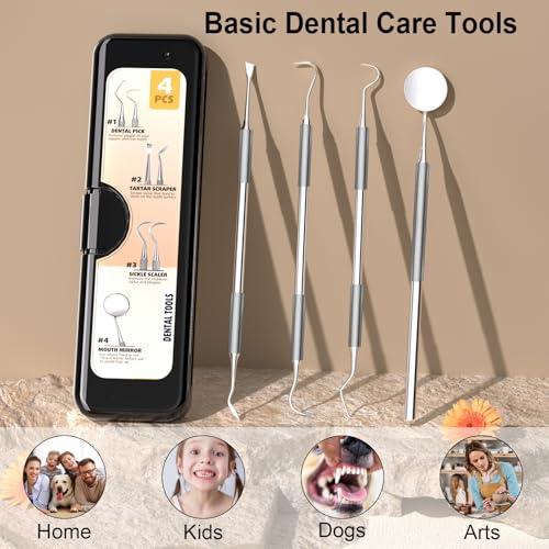 Kit de Herramientas Dentales Azosowo, Juego de Acero Inoxidable para Limpieza de Dientes y Eliminación de Placa y Sarro – Set Higiénico con Estuche - imagen 7