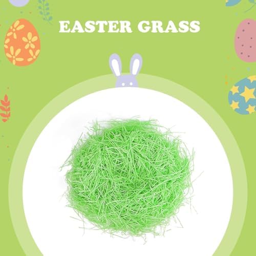 LUYIMIN Relleno de Papel Reciclable para Cestas de Pascua 1/2 LB, Césped Verde para Decorar Huevos y Envolver Regalos - imagen 7