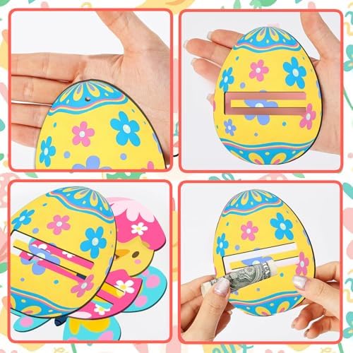 Set de 6 Tarjetas para Dinero de Pascua, Lindos Sujetadores de Conejito, Huevo, Mariposa y Zanahoria para Fiestas, Intercambio en Clase y - imagen 3