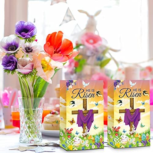 Gersoniel 28 Paquetes de Bolsas de Treat para Pascua Él Ha Resucitado - Bolsas Religiosas para Dulces, Galletas y Palomitas para Fiestas de Primavera - imagen 5