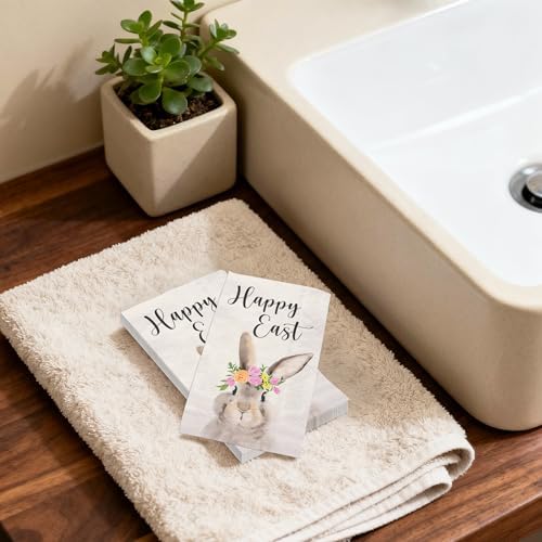Servilletas de Papel WRAPAHOLIC 50 Pcs para Pascua - 3 Capas con Diseño de Conejito y Flores, Desechables para Baño, Cumpleaños y Baby Shower - 4.3 x - imagen 5