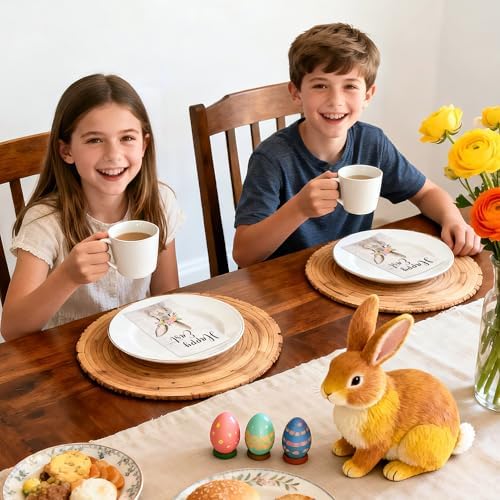 Servilletas de Papel WRAPAHOLIC 50 Pcs para Pascua - 3 Capas con Diseño de Conejito y Flores, Desechables para Baño, Cumpleaños y Baby Shower - 4.3 x - imagen 7