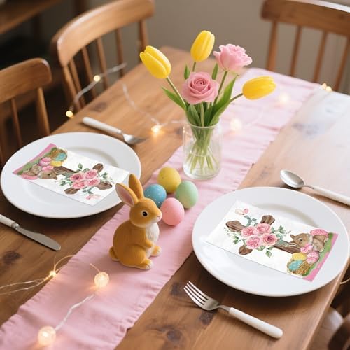 Servilletas de Papel Religiosas WRAPAHOLIC 50 Piezas - 3 Capas con Cruz y Conejo, Desechables para Baño, Primavera, Bautizo y Baby Shower - 4.3 x 7.9 - imagen 4