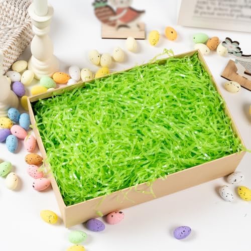 CIPOWM Relleno de Césped de Pascua de Plástico Verde de 16oz para Cestas, Regalos y Fiestas - Rafia y Papel de Relleno - imagen 4