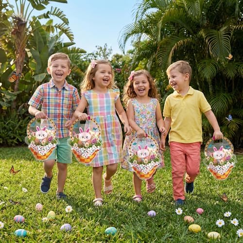 Paquete de 30 Bolsitas Transparentes con Forma de Conejo para Pascua PINWATT, Reutilizables con Asa para Fiestas, Búsquedas de Huevos y Regalos de - imagen 7