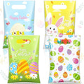 Bolsas de Regalo de Pascua Wesnoy de 48 Piezas con Asas, 6.7 x 9.8 Pulgadas, Bolsas de Plástico para Fiesta de Caza de Huevos, 4 Diseños - imagen 1