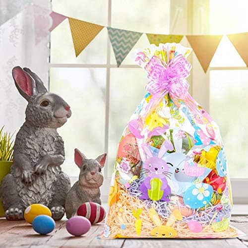 Kolewo4ever Set de 40 Bolsas de Celofán para Pascua con 20 Lazos, Perfectas para Regalos y Cestas de Pascua (16x24 pulgadas) - imagen 6