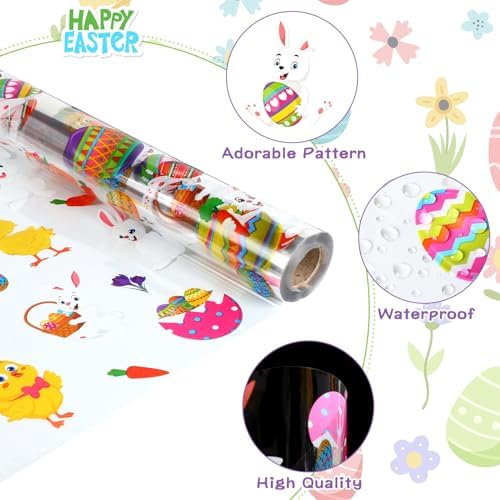 Rollo de Celofán Gueevin para Pascua, 100 ft x 16 pulgadas, 2.5 Mil de grosor, transparente, ideal para envolver canastas, regalos y manualidades. - imagen 3