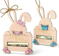 2 Piezas de Sujetadores de Dinero Conejito de Pascua con Cuerda, Soporte de Madera para Regalos en Cesta de Pascua, Tarjetas de Regalo para Niños y - imagen 1