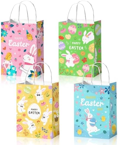 Vanulus 24 Piezas de Bolsas de Regalo de Pascua con Diseño de Conejo y Huevos, Perfectas para Juegos de Búsqueda y Decoración de Fiesta de Pascua - imagen 1