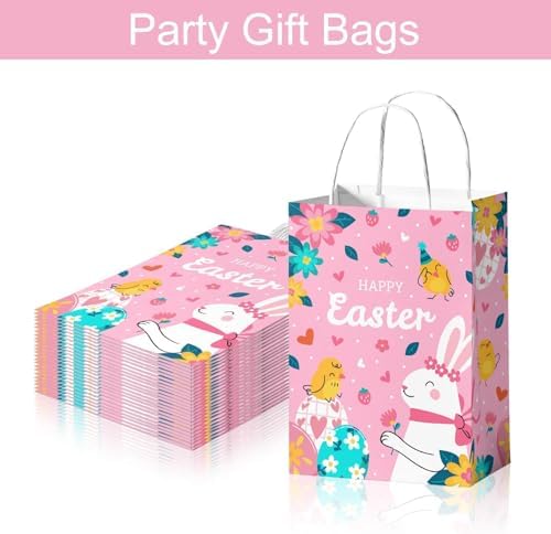Vanulus 24 Piezas de Bolsas de Regalo de Pascua con Diseño de Conejo y Huevos, Perfectas para Juegos de Búsqueda y Decoración de Fiesta de Pascua - imagen 2