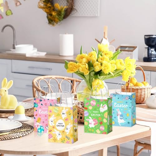 Vanulus 24 Piezas de Bolsas de Regalo de Pascua con Diseño de Conejo y Huevos, Perfectas para Juegos de Búsqueda y Decoración de Fiesta de Pascua - imagen 6
