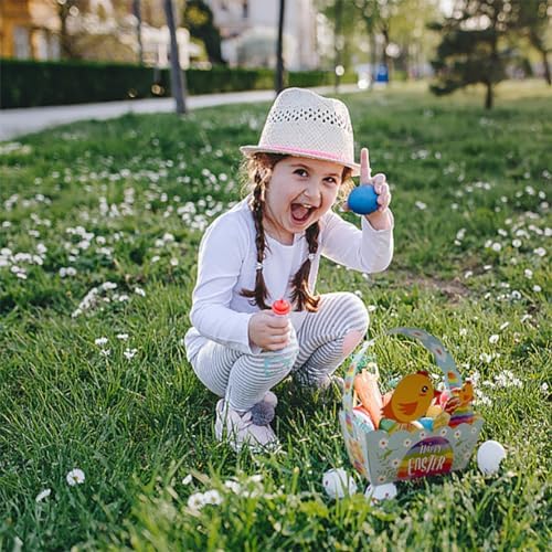 12 Cestas de Papel para Pascua - 12 Piezas, Cajas de Sorpresas con Asa para Huevos, Ideal para Búsqueda de Huevos y Fiestas Infantiles - imagen 3