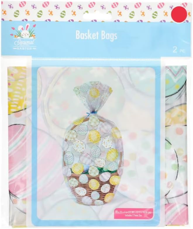 Bolsas de Celofán para Cestas de Pascua 22 x 25 pulgadas - Paquete de 2 - imagen 1