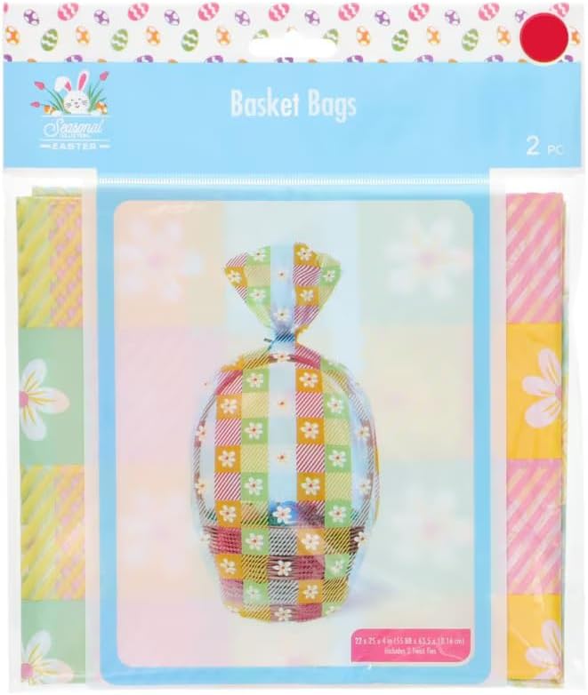 Bolsas de Celofán para Cestas de Pascua 22 x 25 pulgadas - Paquete de 2 - imagen 2