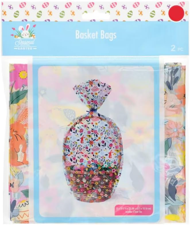 Bolsas de Celofán para Cestas de Pascua 22 x 25 pulgadas - Paquete de 2 - imagen 3