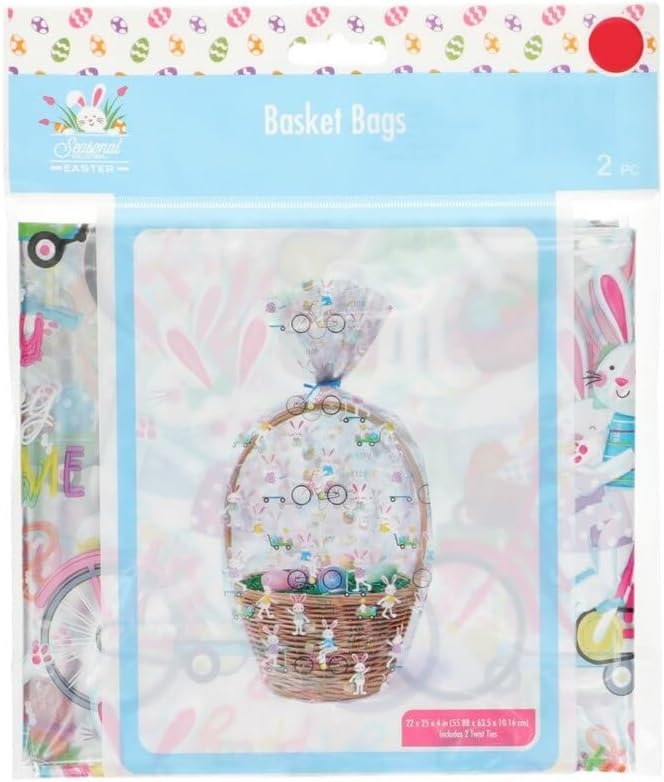 Bolsas de Celofán para Cestas de Pascua 22 x 25 pulgadas - Paquete de 2 - imagen 4