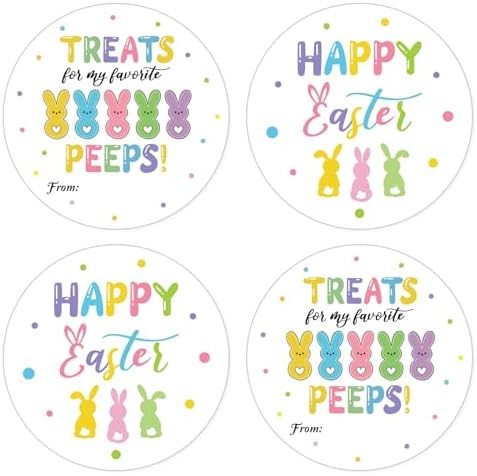 Etiquetas Adhesivas de Regalo de Pascua LIJUGITF, 72 Piezas, Redondas de 2, Decoraciones Escritas para Cajas, Sobres y Fiestas - imagen 1