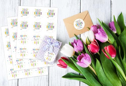 Etiquetas Adhesivas de Regalo de Pascua LIJUGITF, 72 Piezas, Redondas de 2, Decoraciones Escritas para Cajas, Sobres y Fiestas - imagen 2