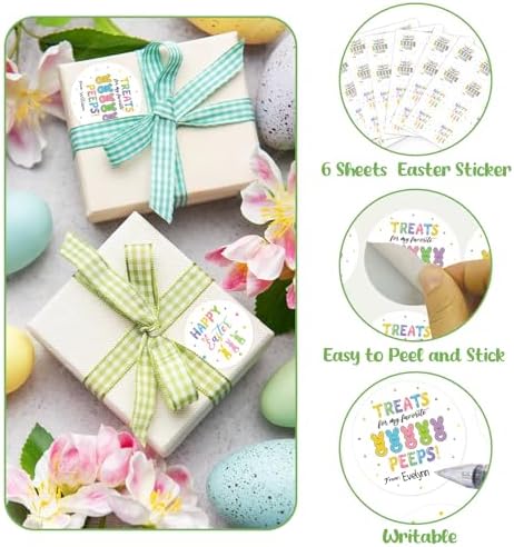 Etiquetas Adhesivas de Regalo de Pascua LIJUGITF, 72 Piezas, Redondas de 2, Decoraciones Escritas para Cajas, Sobres y Fiestas - imagen 3