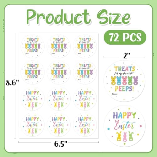 Etiquetas Adhesivas de Regalo de Pascua LIJUGITF, 72 Piezas, Redondas de 2, Decoraciones Escritas para Cajas, Sobres y Fiestas - imagen 5