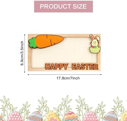6 Piezas de Sujetadores de Dinero de Pascua, Tarjetas de Conejo de Madera para Efectivo, Accesorios para Cestas y Regalos de Primavera - imagen 2