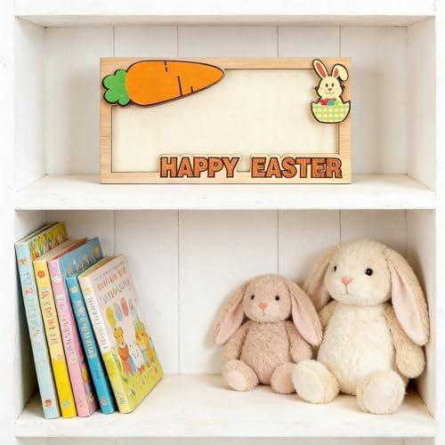 6 Piezas de Sujetadores de Dinero de Pascua, Tarjetas de Conejo de Madera para Efectivo, Accesorios para Cestas y Regalos de Primavera - imagen 3