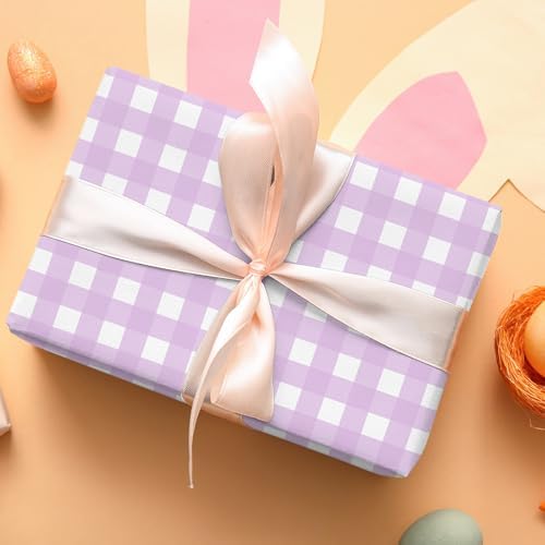 Papel de Regalo Fabllewavi de 12 Hojas con Patrones de Conejitos y Margaritas - 19.7 x 27.6 Pulgadas - Ideal para Pascua y Baby Shower, 4 Diseños - imagen 5