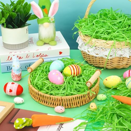 Paja de papel reciclable Peony Man de 8 oz para canastas de regalo, relleno para huevos y manualidades de Pascua, color verde - imagen 4