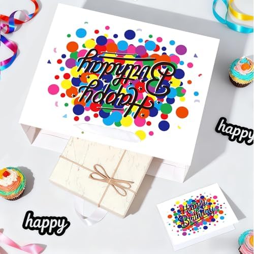 Bolsa de Regalo de Cumpleaños con Lunares, Incluye Papel de Seda y Tarjeta, Ideal para Decoraciones de Fiesta, Baby Shower y Regalos para Hombres, - imagen 5