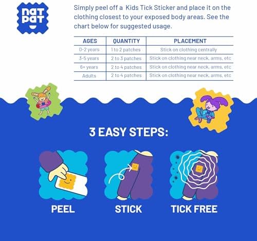 NATPAT TrailPatch - Calcomanías Repelentes de Garrapatas para Niños - Parche Natural y Libre de Químicos (48 Piezas) - imagen 5