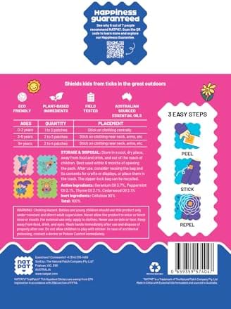 NATPAT TrailPatch - Calcomanías Repelentes de Garrapatas para Niños - Parche Natural y Libre de Químicos (48 Piezas) - imagen 8