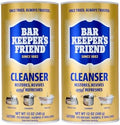 Limpiador en Polvo Bar Keepers Friend, 12 oz x 2, Limpiador Multifuncional, Desengrasante y Removedor para Ollas y Sartenes de Acero Inoxidable, - imagen 1