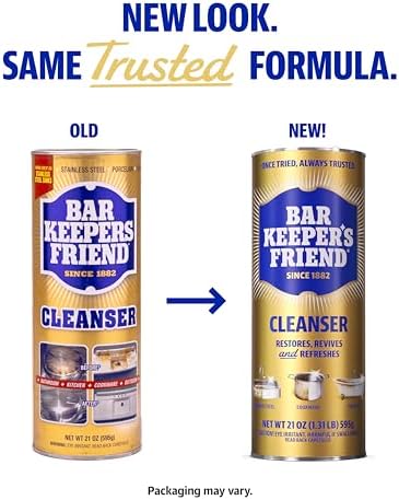 Limpiador en Polvo Bar Keepers Friend, 12 oz x 2, Limpiador Multifuncional, Desengrasante y Removedor para Ollas y Sartenes de Acero Inoxidable, - imagen 2