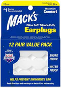 Tapones para los oídos de silicona suave Mack's Pillow Soft, 12 pares – Tapones moldeables originales para dormir, ronquidos, natación, viajes, - imagen 1