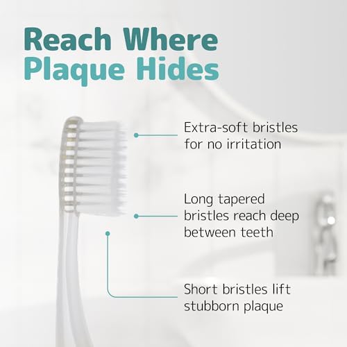 Cepillos de Dientes Extra Suaves NIMBUS (Cabeza de Tamaño Regular), Diseño de Periodoncista con Filamentos Tapered para Dientes Sensibles y Encías - imagen 2