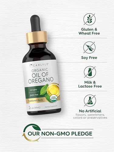 Carlyle Aceite de Orégano Orgánico en Gotas Líquidas - 2 fl oz - Suministro para 1 Año | Suplemento Herbal Vegano | Sin OGM, Sin Gluten - imagen 5