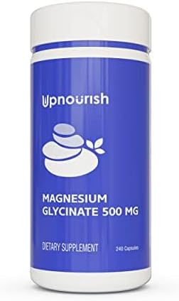 UpNourish Cápsulas de Magnesio Glicinato Quelado 500mg - Suplemento de Magnesio Puro para Sueño, Calma, Nervios, Músculos y Huesos - imagen 4