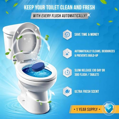Tabletas Limpiadoras Automáticas para Inodoro ACTIVE, Gel Azul, Eliminador de Manchas de Agua Dura, Seguro para Sépticos, 12 Tabs, Aroma Fresco - imagen 2