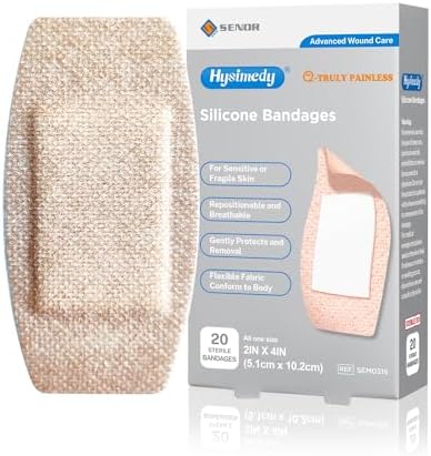Curitas de Silicona Hysimedy para Piel Sensible y Frágil 2x4 20 Piezas, Flexibles, Sin Látex, Hipoalergénicas y Transpirables, Fácil Remoción para - imagen 1