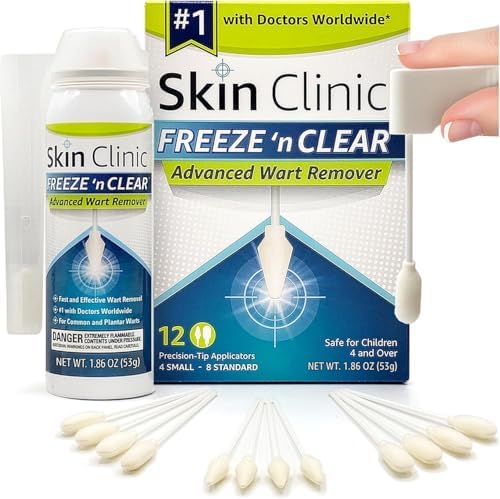 Skin Clinic Freeze 'n Clear Removedor Avanzado de Verrugas - Kit de Crioterapia Hecho en EE.UU. con 12 Aplicadores de Precisión - Tratamiento - imagen 1