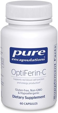 Pure Encapsulations OptiFerin-C - Suplemento Energético para la Absorción de Hierro - Apoyo a los Glóbulos Rojos - Enriquecido con Vitamina C - 60 - imagen 1