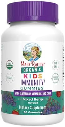 Gomitas de Soporte Inmunológico para Niños MaryRuth Organics | Orgánico USDA | Vitamina C, Zinc y Saúco | Veganas, Sin OGM, Sin Gluten | 60 Unidades - imagen 1