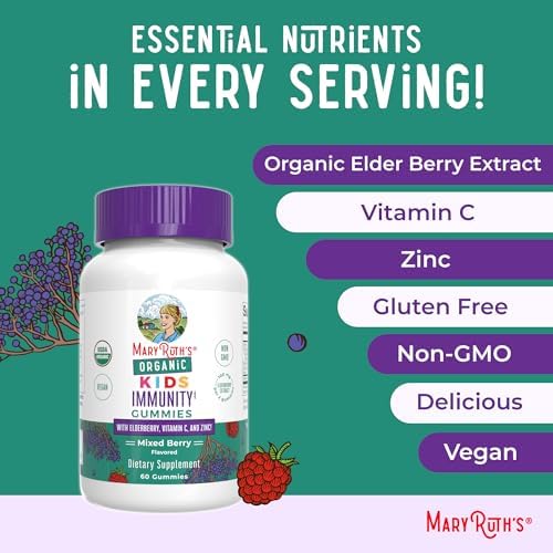 Gomitas de Soporte Inmunológico para Niños MaryRuth Organics | Orgánico USDA | Vitamina C, Zinc y Saúco | Veganas, Sin OGM, Sin Gluten | 60 Unidades - imagen 7