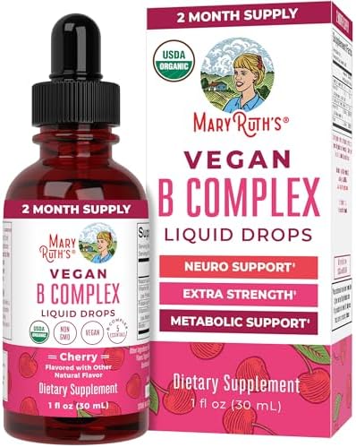 MaryRuth Organics Complejo de Vitaminas B | Suplemento Vegano Orgánico | Biotina, B12, Niacina, Folato | Apoyo Metabólico | Sin Gluten | 2 Meses - imagen 1